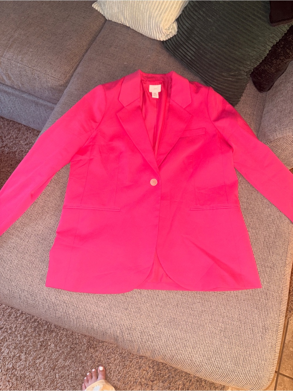 H&M Bright Pink Single-Button Blazer